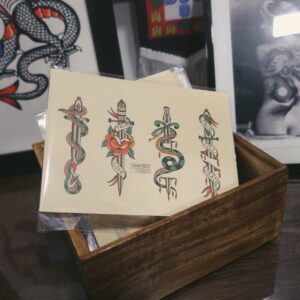 traditional tattoo dagger postcard porto portugal vintage old school tattoo in porto